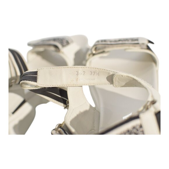 PRADA Cloudbust Logo-Embossed Rubber and Canvas-Trimmed Leather Sandals 37.5 - Picture 10 of 11